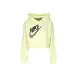 Nike Luminous Groene Sportkleding Fleece Crop Hoodie , Green , Dames , Maat: L
