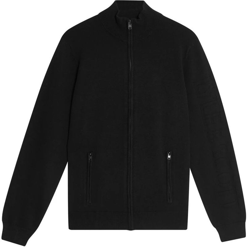 Lyle & Scott - Mesh Logo - Gebreide Trainingsjas - Zwart