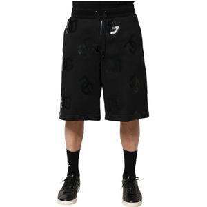 Dolce & Gabbana, Heren, Korte broeken, Zwart, Maat: M Katoen,