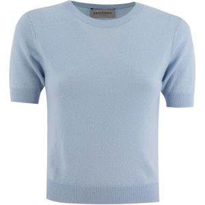 Ermanno Scervino, Dames, Tops, Blauw, Maat: S Wol,