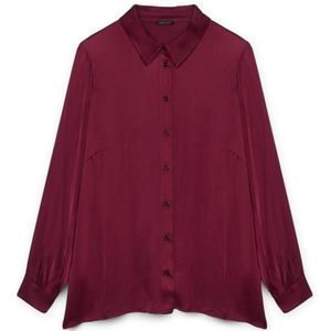 Fiorella Rubino, Dames, Blouses & Shirts, Rood, Maat: 4XL Satijn,
