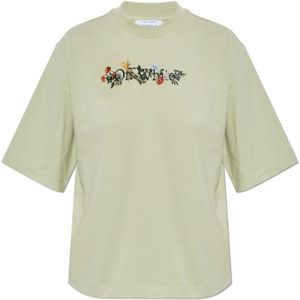 Off White, Dames, Tops, Groen, Maat: M Katoen,