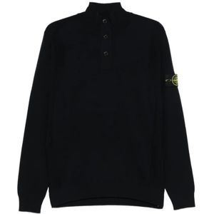 Stone Island, Heren, Truien, Blauw, Maat: M Wol,