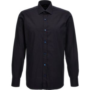 Barba, Heren, Overhemden, Blauw, Maat: M Katoen,