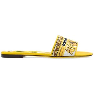 Dolce & Gabbana, Dames, Schoenen, Geel, Maat: 36 EU Leer,