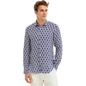 Peninsula, Heren, Overhemden, Blauw, Maat: L Linnen,