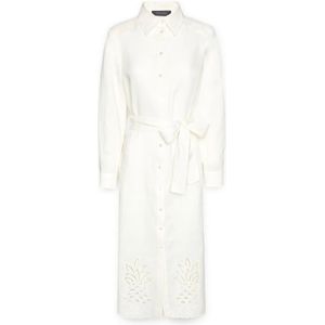 Elena Mirò, Dames, Jurken, Wit, Maat: L Linnen,