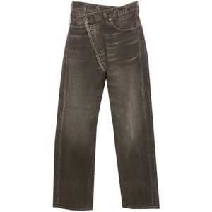 R13, Dames, Jeans, Grijs, Maat: W30 Katoen,