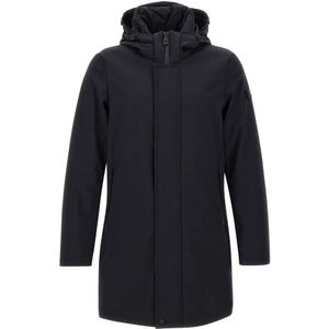 Peuterey Zwarte Tech Parka met Capuchon , Black , Heren , Maat: XL