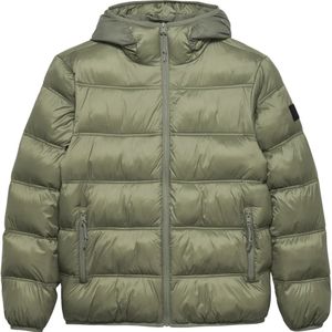Tommy Jeans - Hooded Logo Puffer - Jack - Groen - Geïsoleerd - Gewatteerd