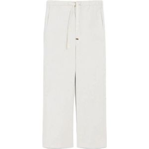 Max Mara, Dames, Broeken, Wit, Maat: XS Linnen,