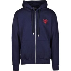 Family First, Heren, Sweatshirts & Hoodies, Blauw, Maat: M Katoen,