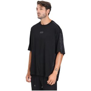 Versace Jeans Couture, Heren, Tops, Zwart, Maat: M Satijn,