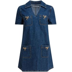 Self Portrait - Denim Mini Jurk - Blauw - Dames