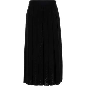 Tory Burch, Dames, Rokken, Zwart, Maat: XS Viscose,