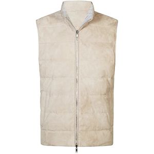 Eleventy, Heren, Jassen, Beige, Maat: L Suède,