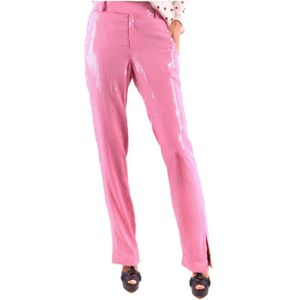 Msgm, Dames, Broeken, Roze, Maat: 2XS Viscose,