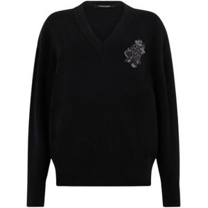 Roberto Cavalli, Dames, Truien, Zwart, Maat: XS Wol,