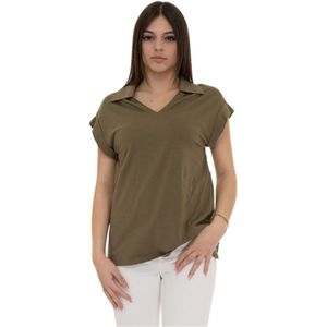 Liu Jo, Dames, Blouses & Shirts, Groen, Maat: XS Katoen,