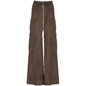 Rick Owens, Dames, Broeken, Bruin, Maat: S Leer,