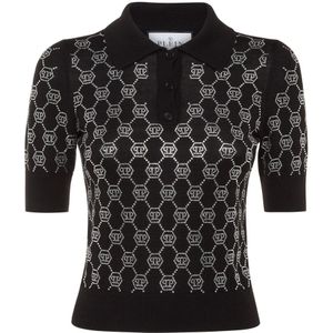 Philipp Plein, Dames, Tops, Zwart, Maat: S Wol,