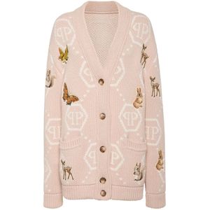 Philipp Plein, Dames, Truien, Beige, Maat: XL Wol,