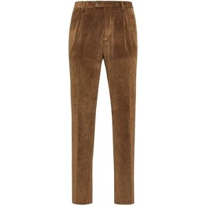 Boggi Milano, Heren, Broeken, Bruin, Maat: S Velours,