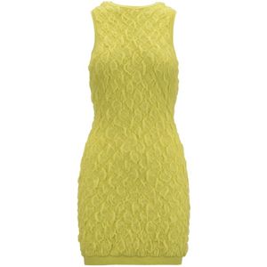 Elisabetta Franchi, Dames, Jurken, Geel, Maat: M Katoen,