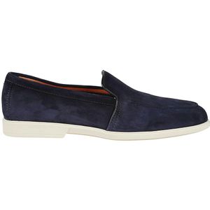 Santoni Blauwe Malibu Loafers , Blue , Heren , Maat: 41 1/2 EU