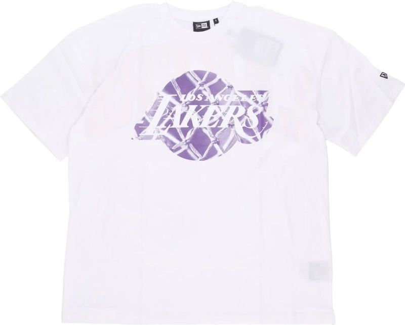 New Era - NBA Infill Logo Tee - T-shirt - Wit - Heren