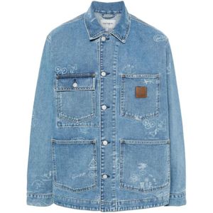 Carhartt Wip, Heren, Jassen, Blauw, Maat: M Denim,