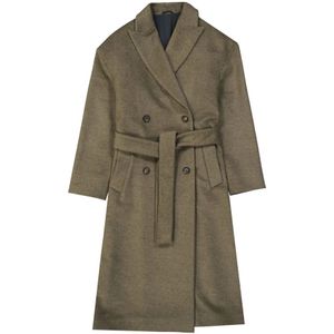 Brunello Cucinelli, Dames, Mantels, Bruin, Maat: M Wol,