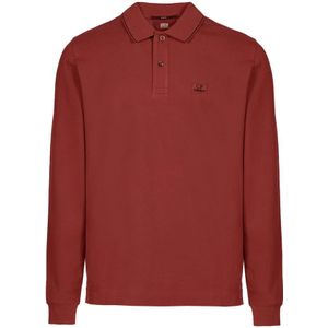 C.p. Company - Slim-Fit Polo Shirt - Rood - Heren - Lange Mouwen