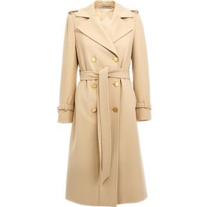 Tagliatore, Dames, Mantels, Beige, Maat: 2XL Wol,