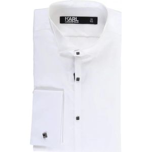Karl Lagerfeld, Heren, Overhemden, Wit, Maat: 3XL Leer,