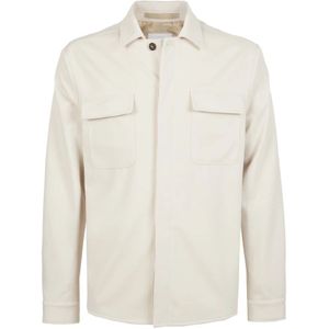 Eleventy, Heren, Jassen, Beige, Maat: 2XL Wol,