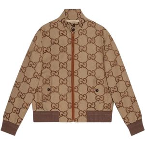 Gucci, Heren, Jassen, Beige, Maat: M Katoen,