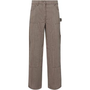 Golden Goose, Dames, Broeken, Beige, Maat: XS Wol,