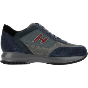 Hogan Grijze Sneakers met Suède en Stof , Gray , Heren , Maat: 39 1/2 EU