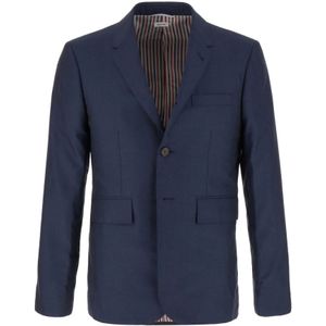 Thom Browne, Heren, Jassen, Blauw, Maat: L Wol,