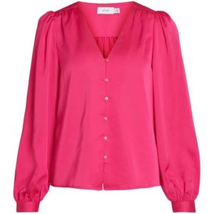 Vila, Dames, Blouses & Shirts, Roze, Maat: XS Poliester,