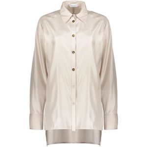 Ferragamo, Dames, Blouses & Shirts, Beige, Maat: S Zijde,