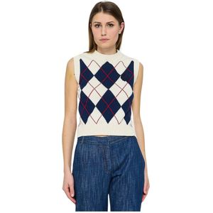 Ermanno Scervino, Dames, Truien, Wit, Maat: S Katoen,