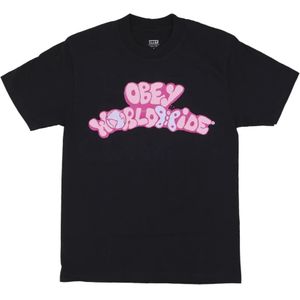 Obey, Heren, Tops, Zwart, Maat: S Katoen,