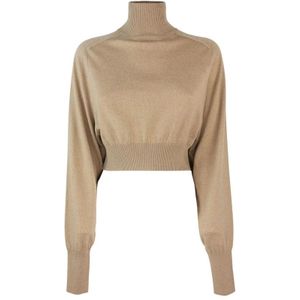 Sportmax, Dames, Truien, Bruin, Maat: S Wol,