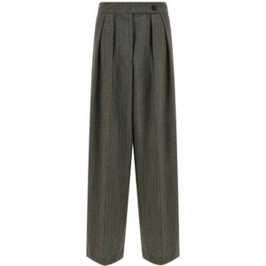 Dries Van Noten, Dames, Broeken, Grijs, Maat: XS Wol,
