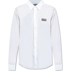 Versace Jeans Couture, Heren, Overhemden, Wit, Maat: XL Katoen,