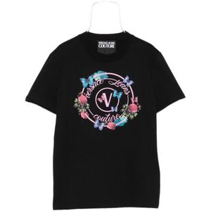 Versace Jeans Couture - Shirt - Royal Blue - Ronde Hals - Kwartmouw