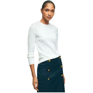 Brooks Brothers, Dames, Truien, Wit, Maat: L Katoen,