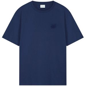 Filling Pieces, Heren, Tops, Blauw, Maat: L Katoen,